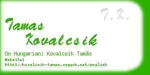 tamas kovalcsik business card